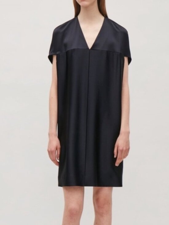 COS Dresses & Skirts - COS Satin V Neck Batwing Mini Dress 34